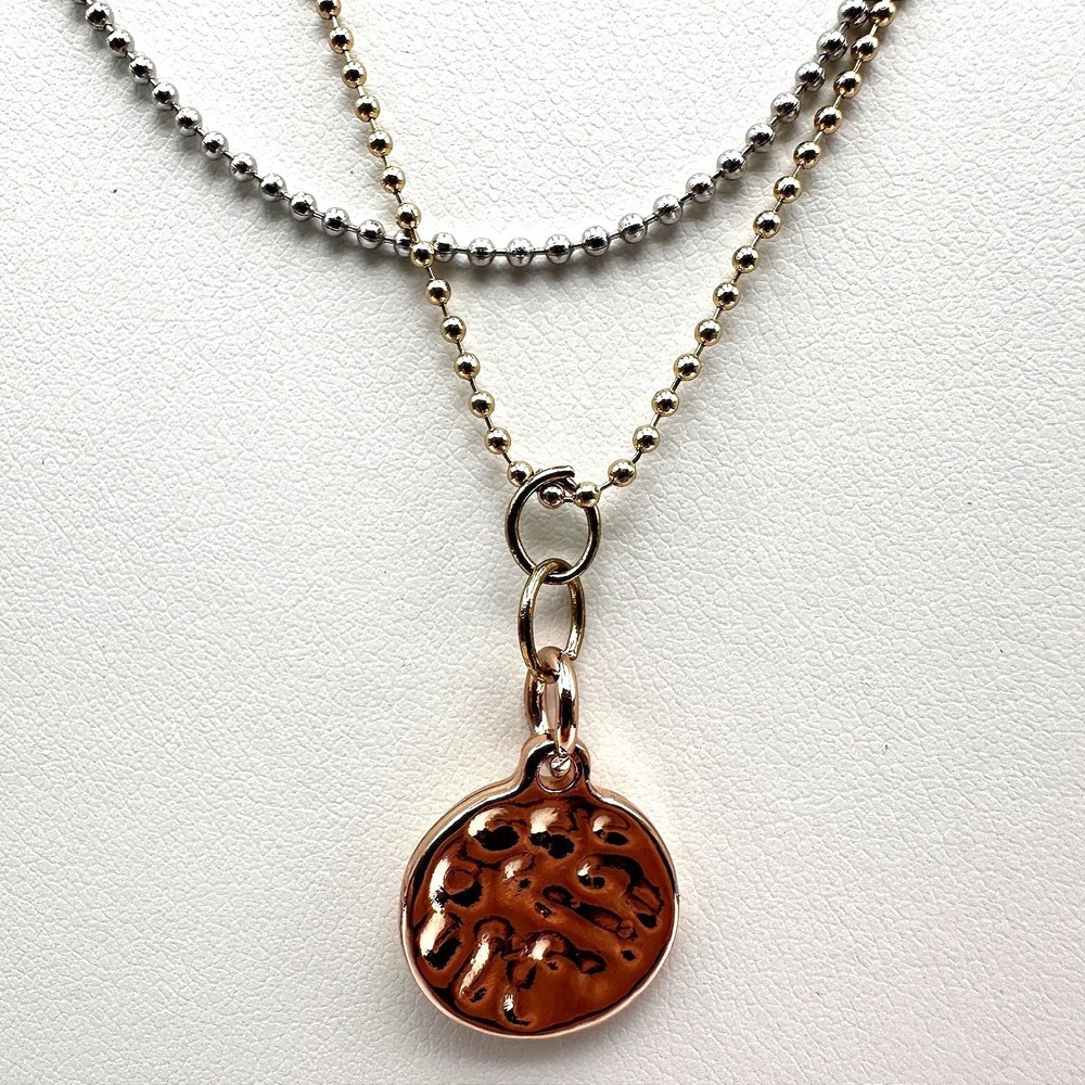 Vintage 80s Layered‎ Ball Chain Women's Pendant Necklace Women's Classic Jewelry